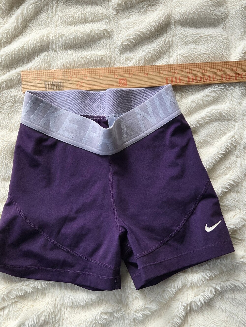 Nike Women’s Purple Athletic Shorts with Light Gray Waistband SMALL